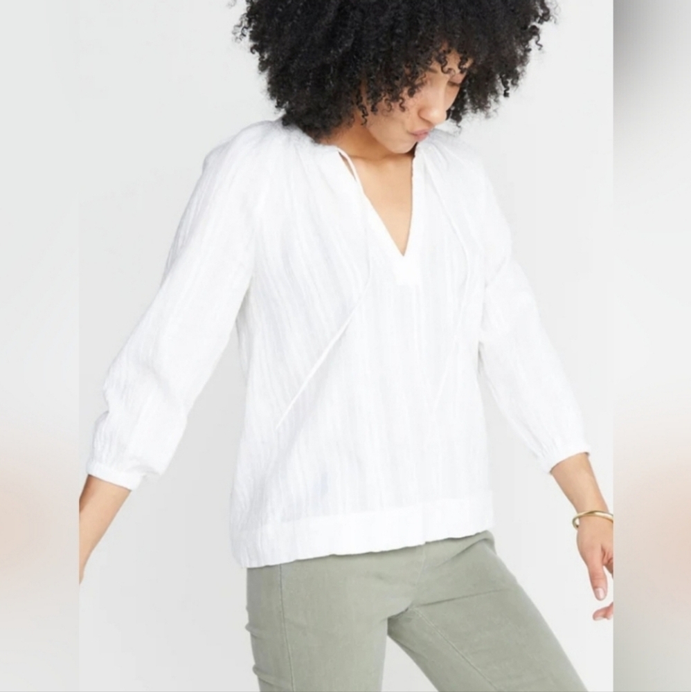 Marine Layer Penny Blouse Ivory Size Small